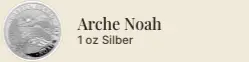 Silbermünze Arche Noah